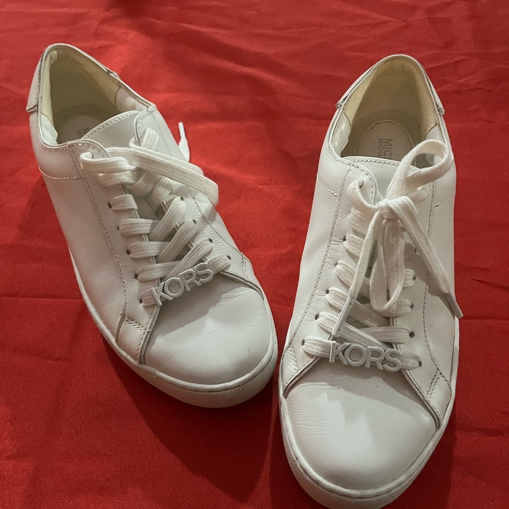 Michael Kors White Leather Sneakers